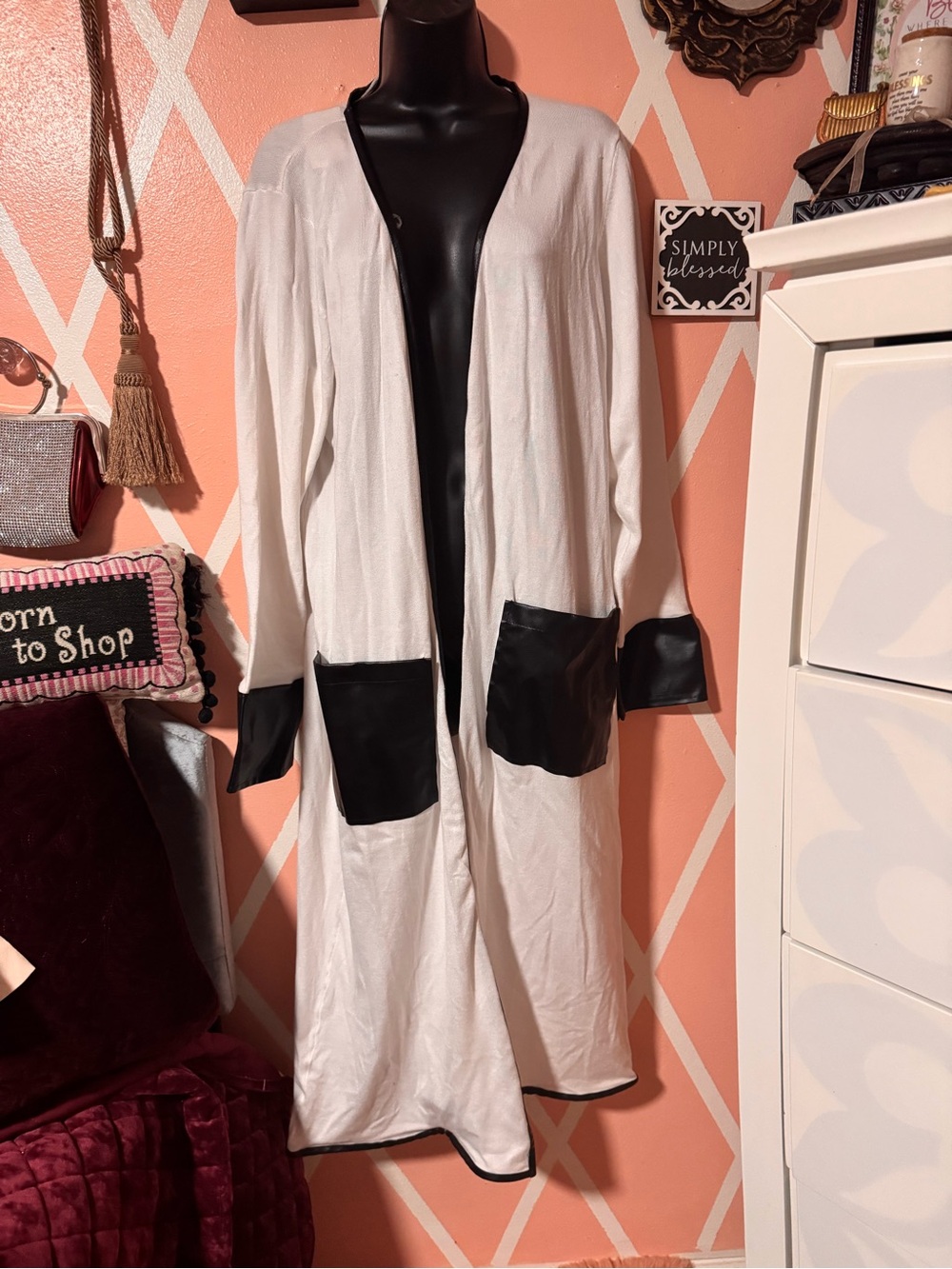 Ashley Stewart White Knit Cardigan